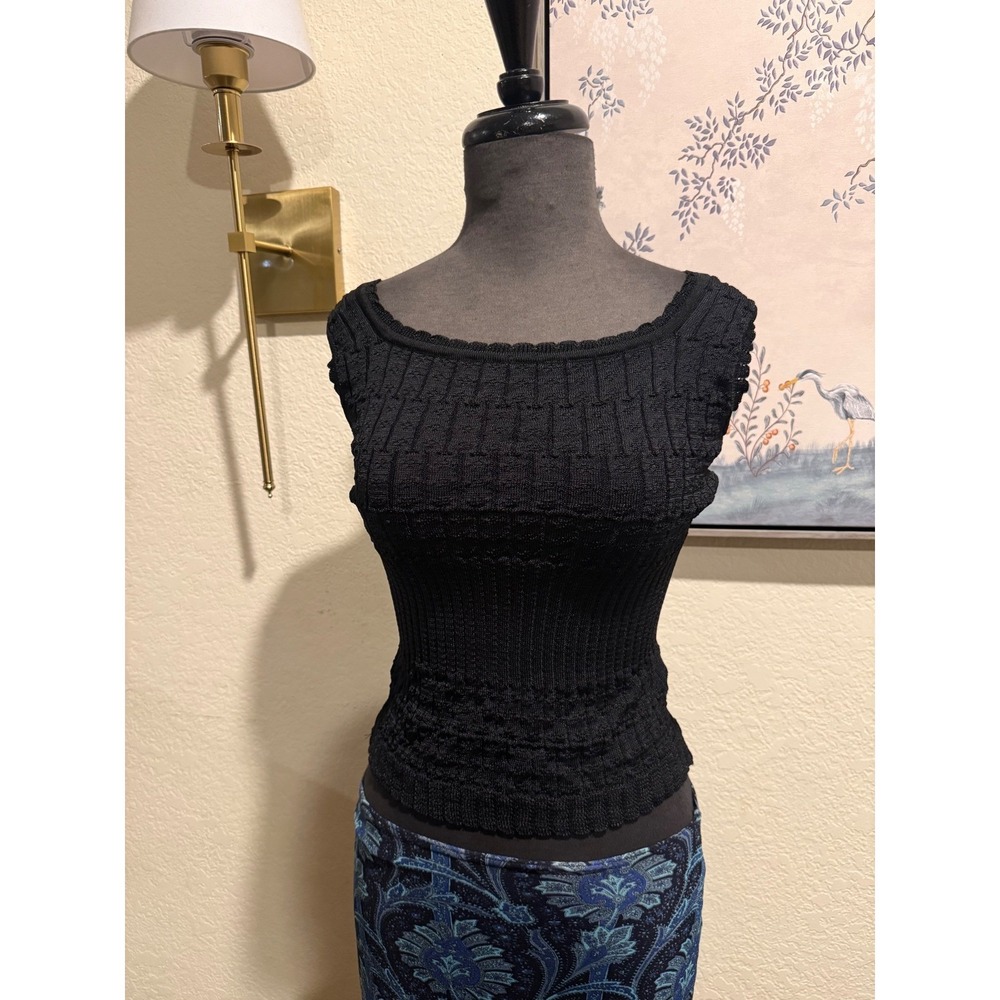 Lip Service Vintage Blue Paisley Floral Ruffle Hem Midi Skirt Y2K 90s Size 12 - Picture 5 of 8